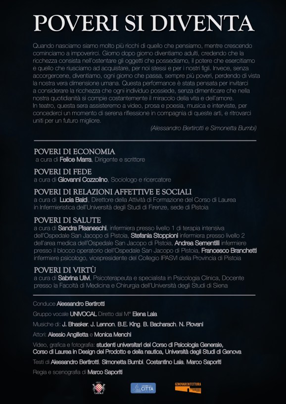 POVERI SI DIVENTA - PISTOIA - RETRO PROGRAMMA DI SALA 05 aprile 2014